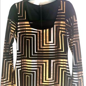 Bebe metallic bronze, silver, gold) / black dress